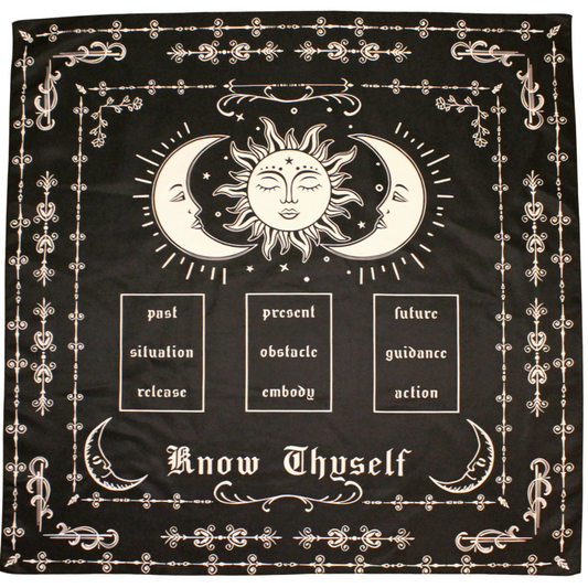 Obrus do rytuałów I tarota Czarno-bialy
