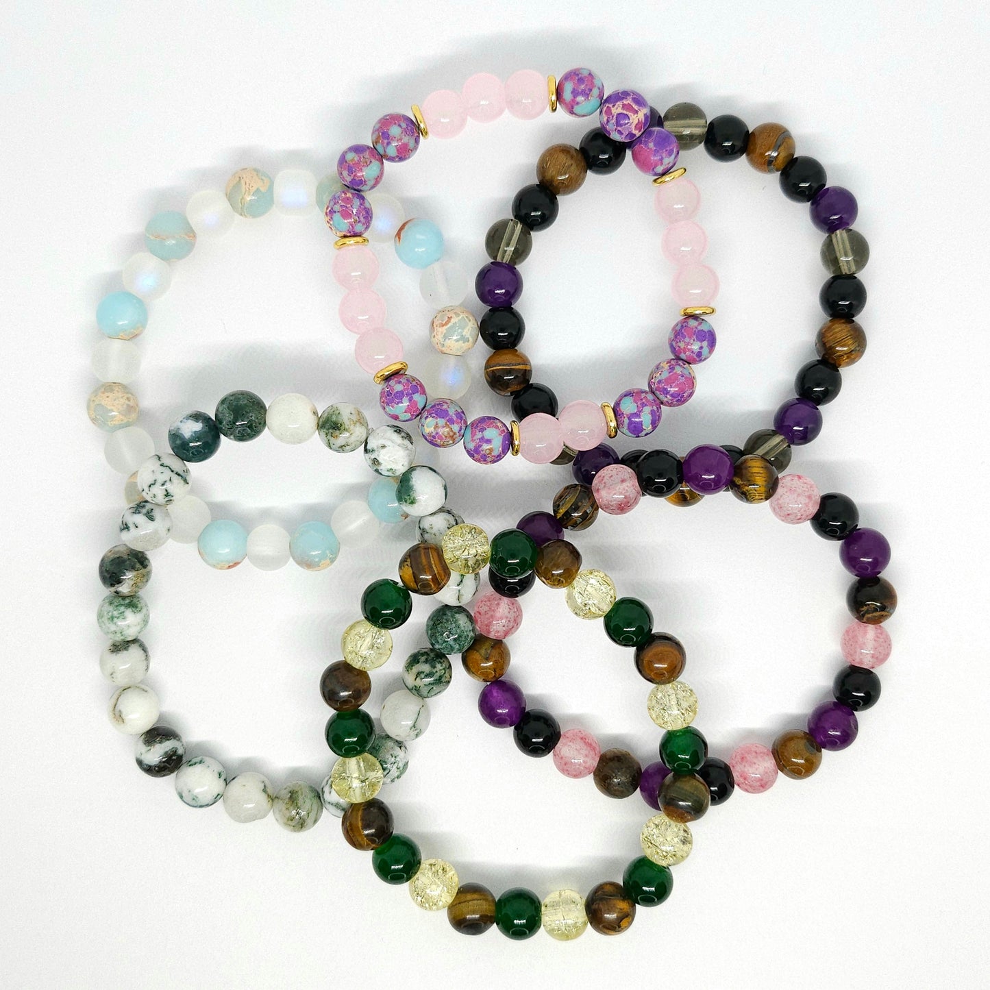 Bransoletka z minerałami naturalnymi