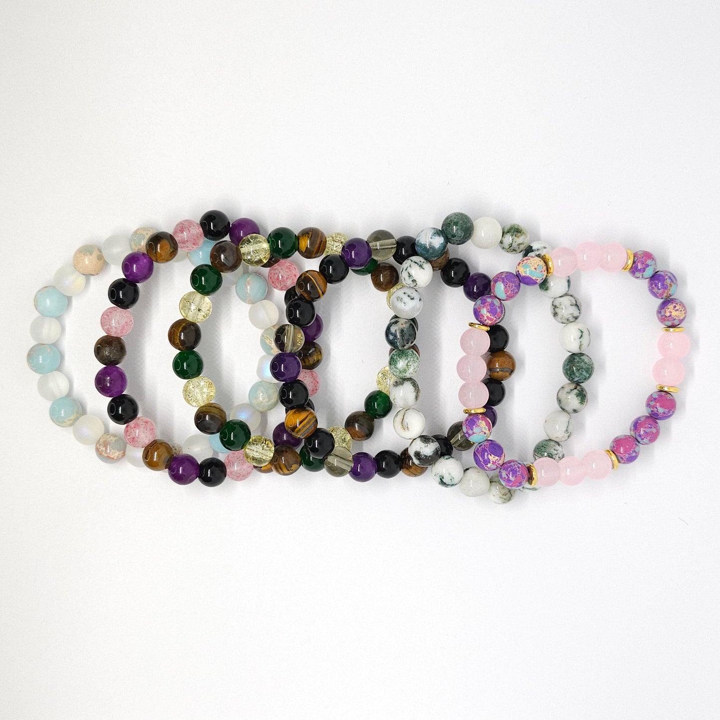 Bransoletka z minerałami naturalnymi