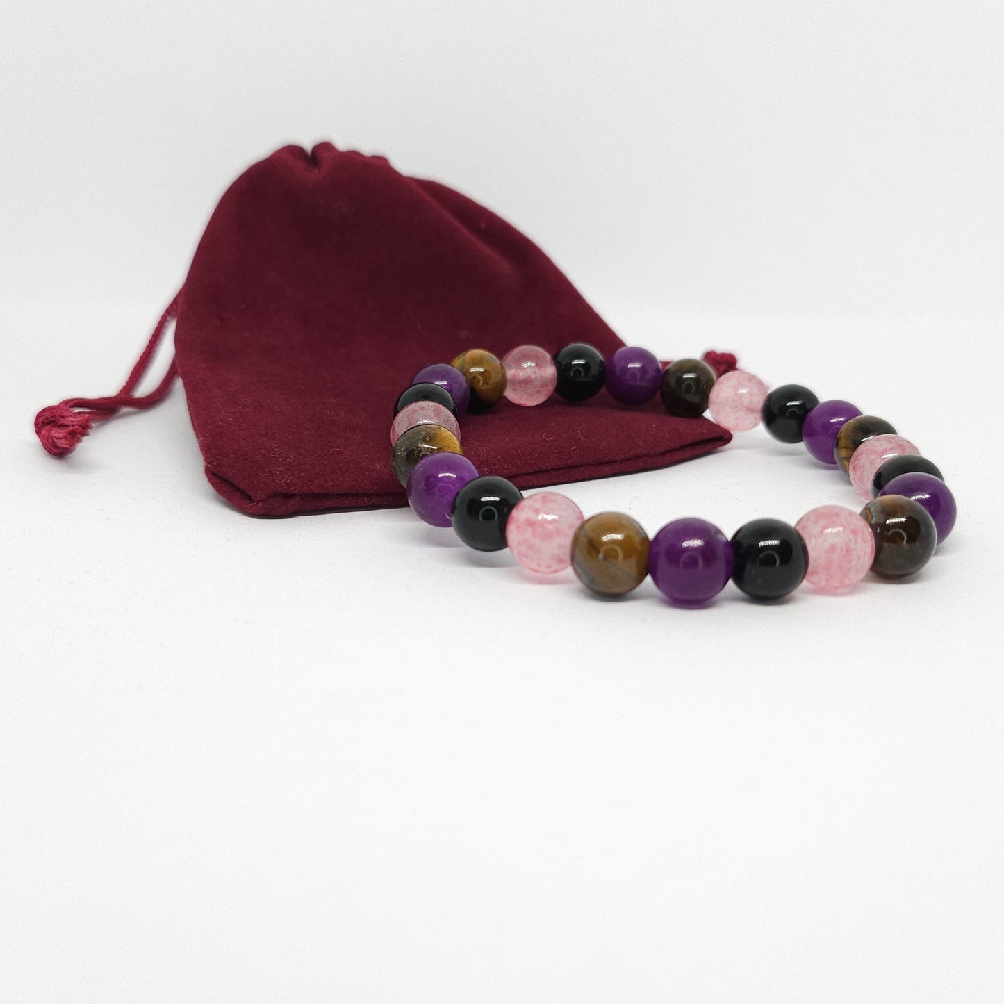 Bransoletka z minerałami naturalnymi