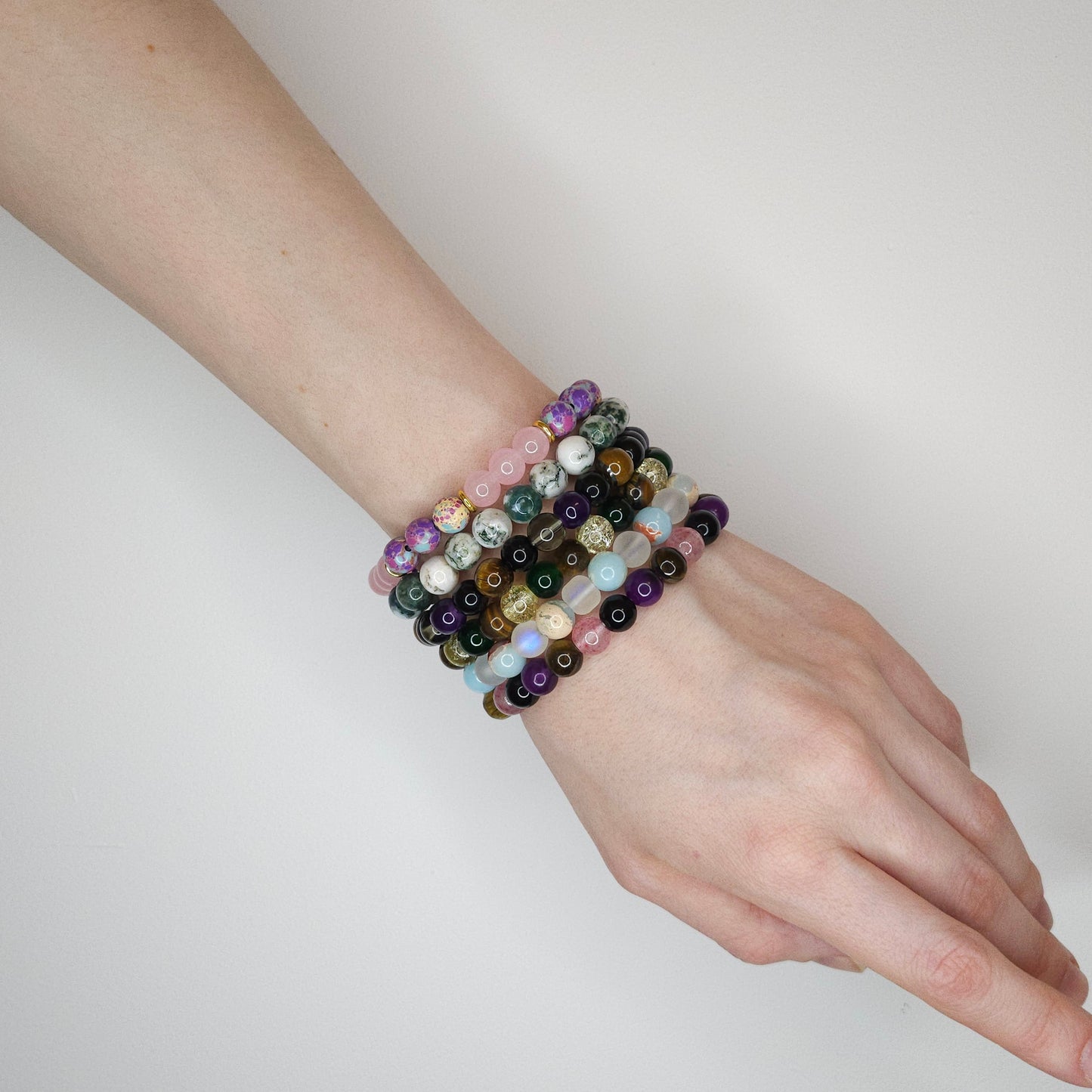 Bransoletka z minerałami naturalnymi