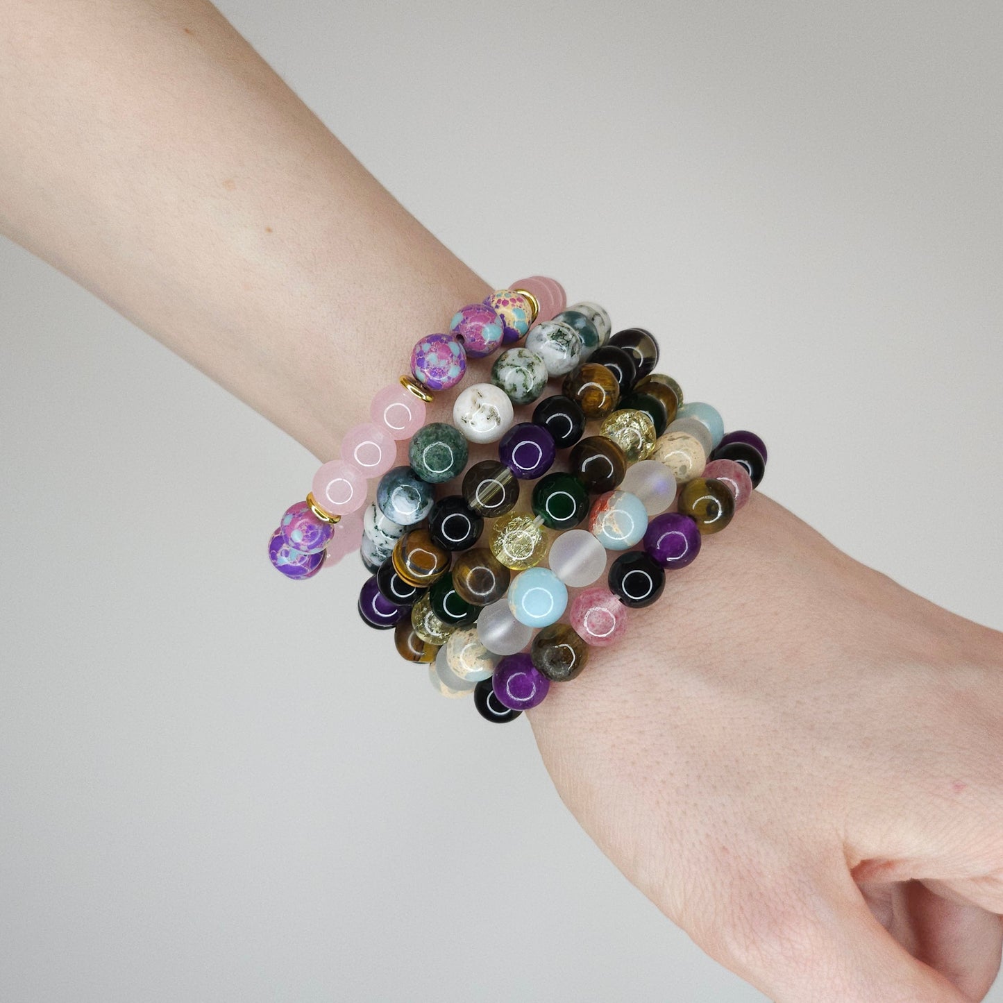 Bransoletka z minerałami naturalnymi