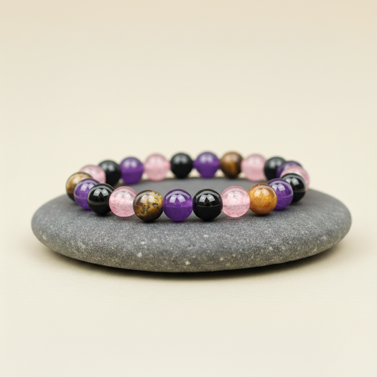 Bransoletka z minerałami naturalnymi